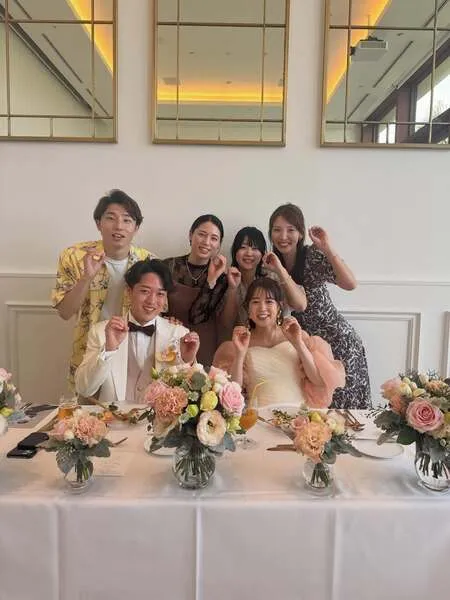 同支部や同期から祝われる勝浦真帆・中村駿平