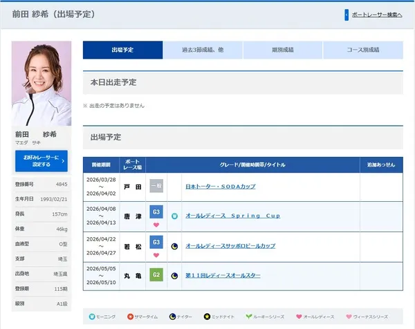 前田紗希選手の斡旋予定