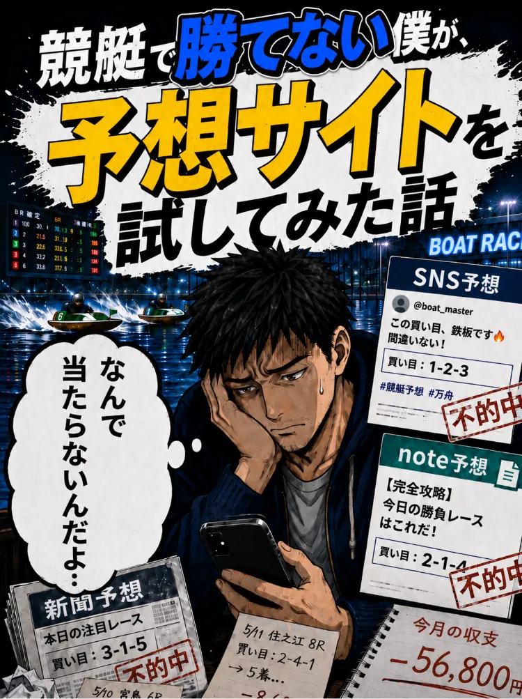 競艇で勝てない僕が、無料予想を試してみた話