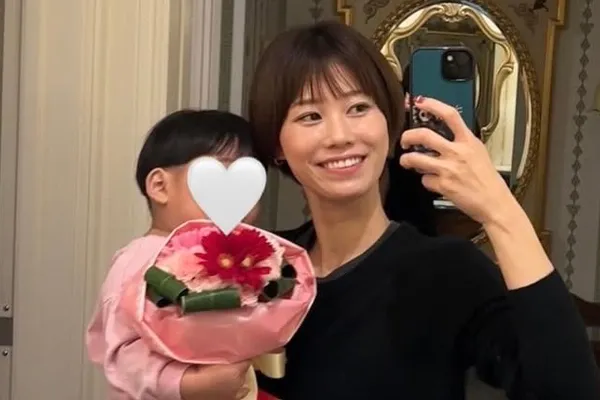 倉持選手と愛息子・ワクくん