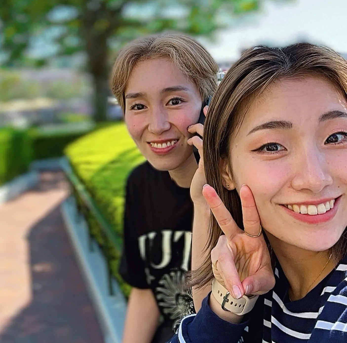 姉と早織さんと仲良しの宮崎安奈選手