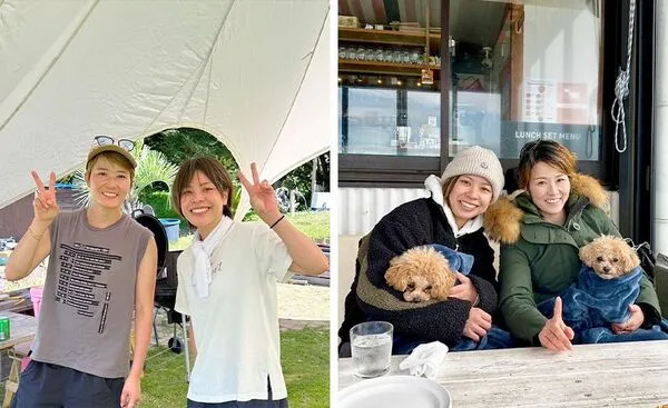 グランピングなど平高選手と遊んでいるときの写真